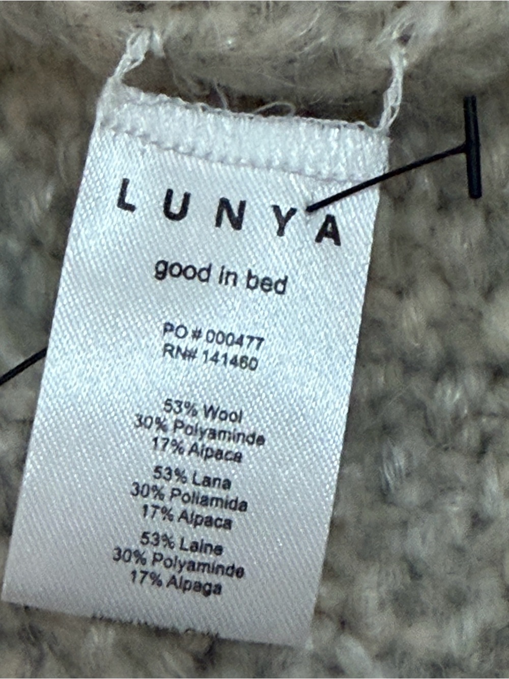 LUNYA Chunky Wool Knit Robe Cardigan M Belted Long Coatigan Soothing Grey - Picture 10 of 10